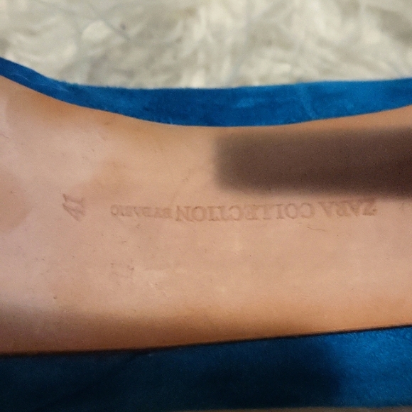 ZARA *** Turquoise/Blue Suede Zara platform heels. - Picture 10 of 10